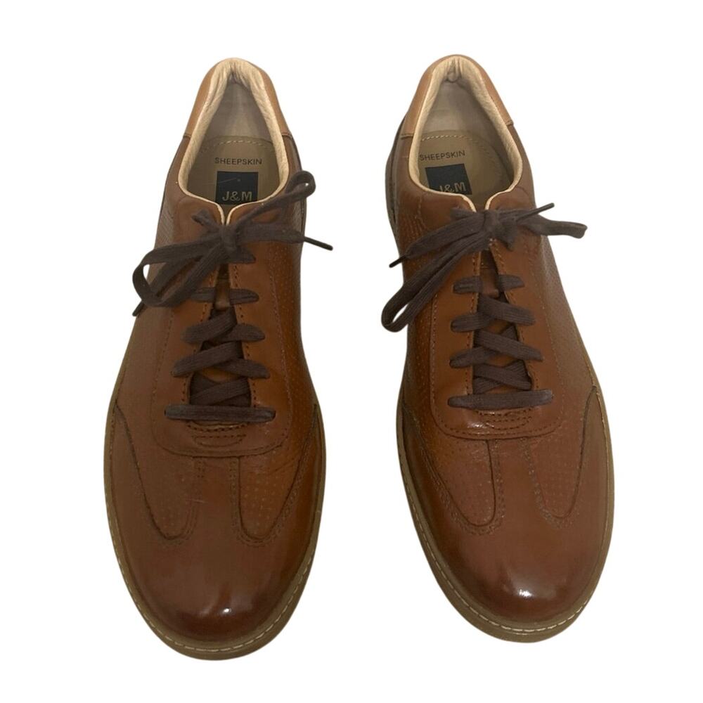 Johnston & Murphy McGuffey T-Toe Brown Leather Sneakers Men’s 12 Business Casual